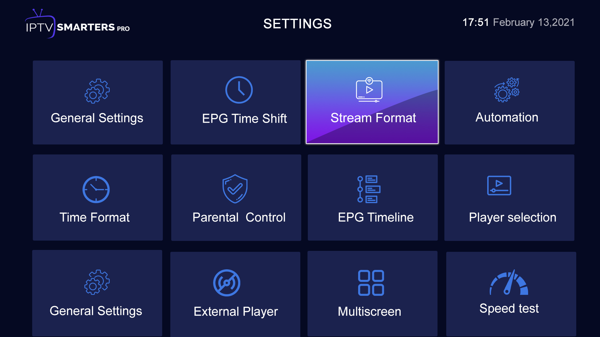 OFFICIEL IPTV SMARTERS PRO - Paramétres de l'application