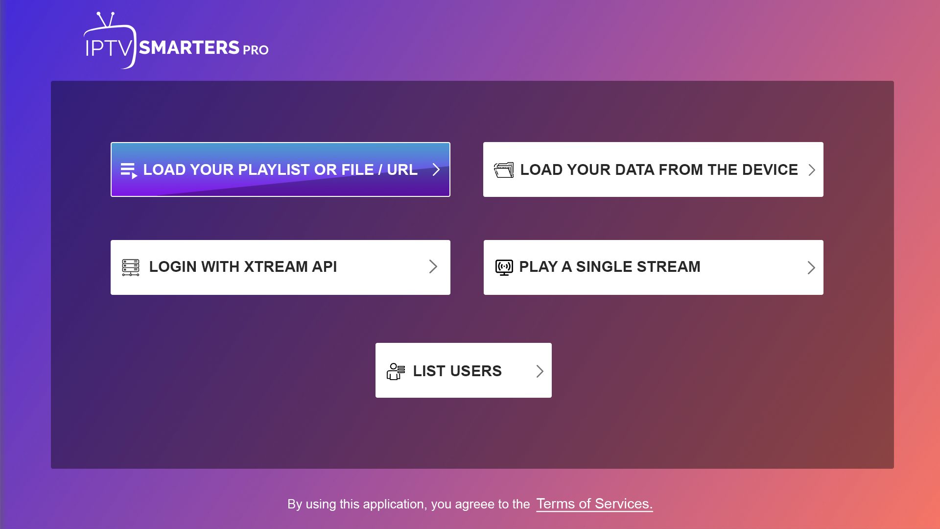 OFFICIEL IPTV SMARTERS PRO - Se connecter