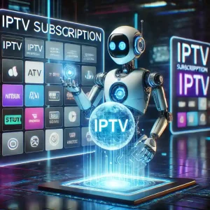 Abonnement IPTV 12 Mois: Tout ce que vous devez savoir grâce à l’intelligence artificielle | IPTV SMARTERS PRO | DALL·E 2025 03 24 01.18.49 A futuristic IPTV subscription concept powered by artificial intelligence. A sleek ultra modern smart TV screen displaying various streaming channels 1 Abonnement IPTV 12 Mois